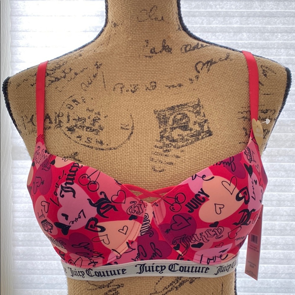 Juicy Couture Sexy Pink Printed Bra